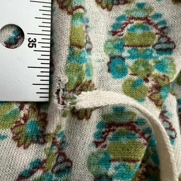 FREE PEOPLE XS Bohemian Babydoll Wool Cashmere Cap Sleeve Sweater Pearl Buttons - Picture 5 of 9